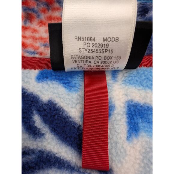 Patagonia Synchilla Snap T Womens Small Fleece Pullover Blue Floral Tropical - Picture 5 of 14
